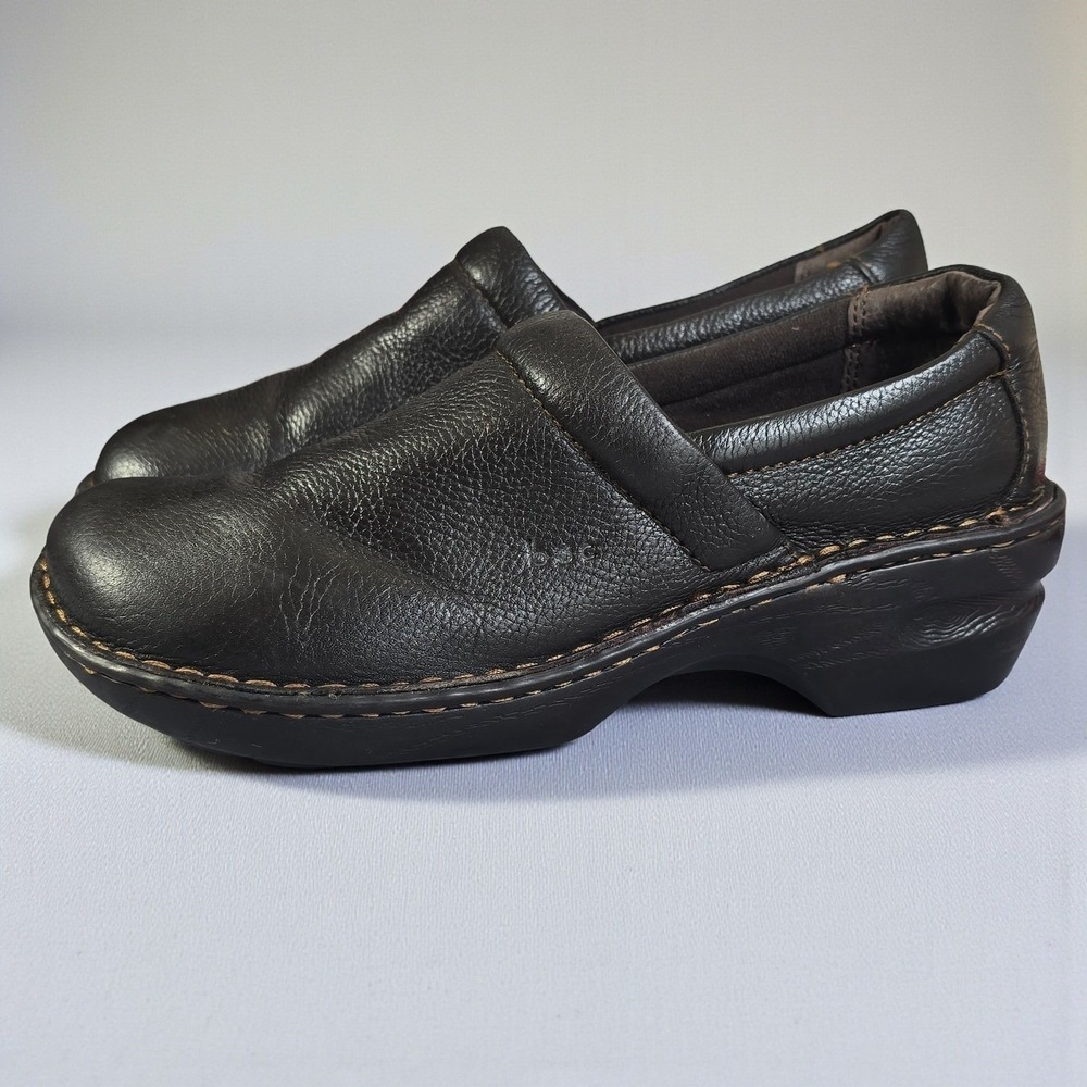 BOC Born Concepts‎ Slip On Clogs Womens Size 9.5 Brown Leather Comfort Shoes